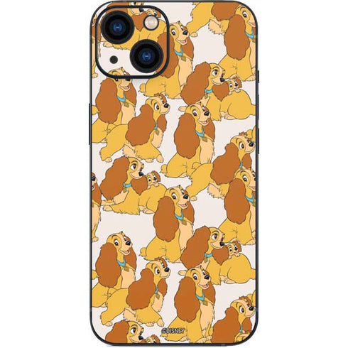 Disney Lady & The Tramp Lady Pattern iPhone 14 Plus Skin
